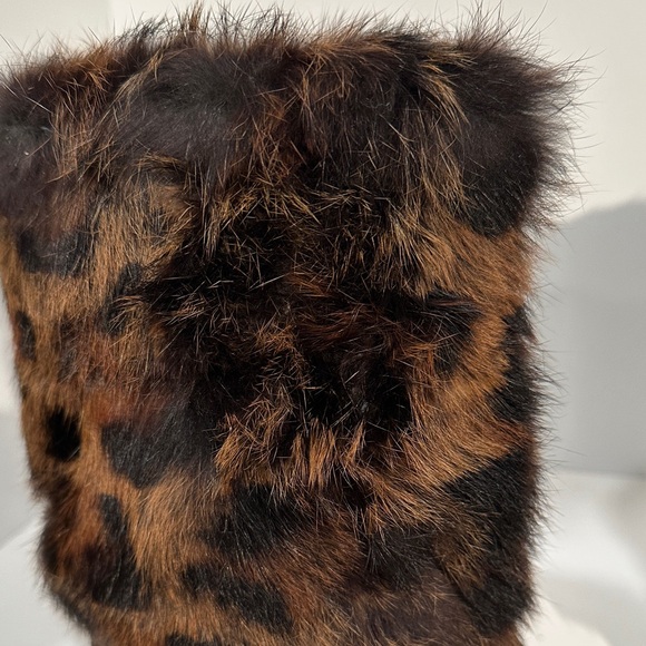 Leopard Print Fur Boots - Picture 3 of 4